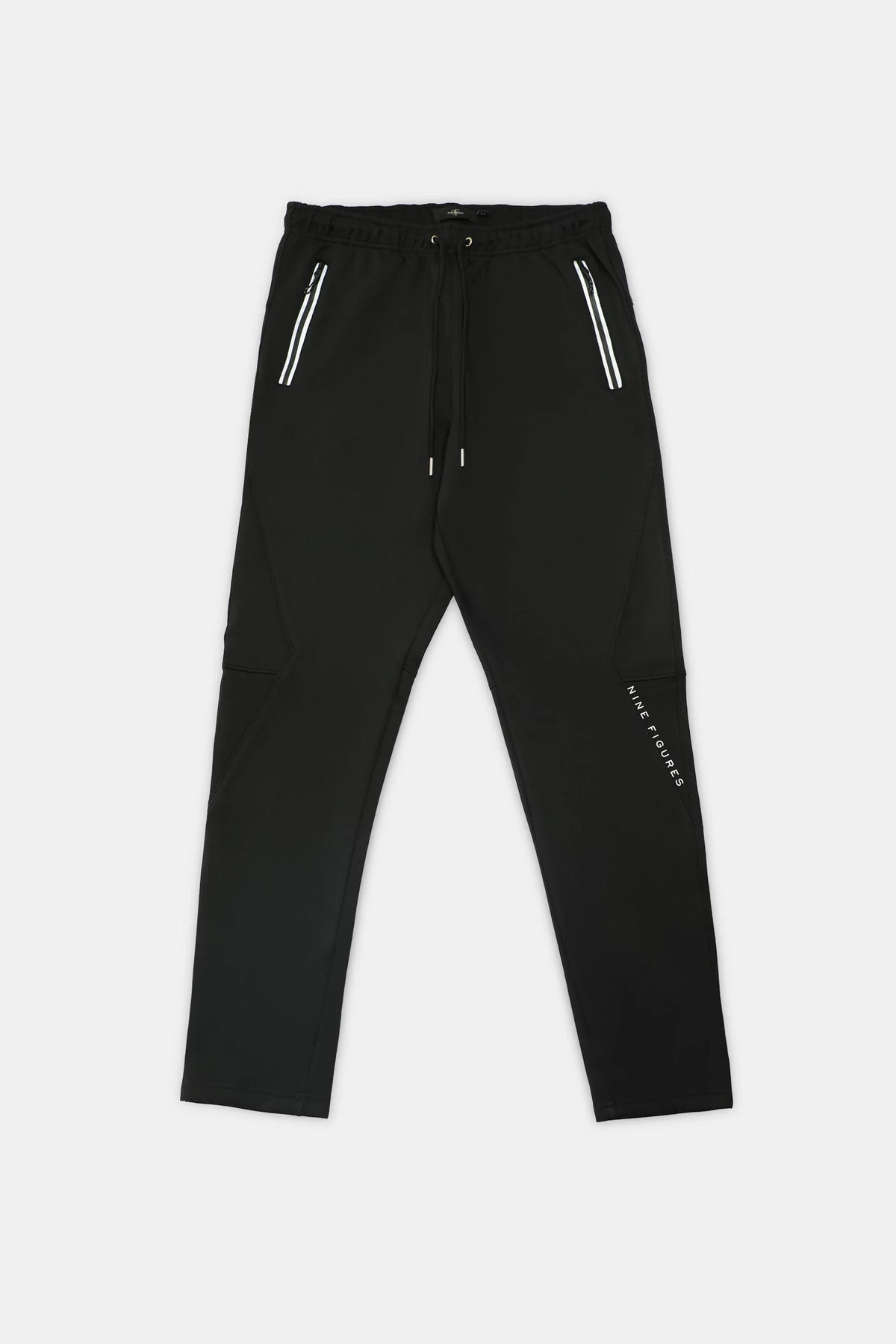 Black Double Interlock Trousers - 9figure