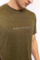 Army Green Melange T shirt - 9figure