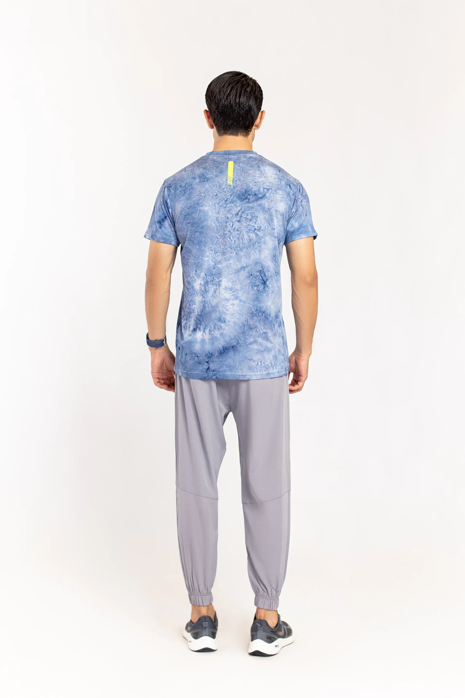 Blue Marbled T-Shirt By Nine Figures From Fahad Mustafa