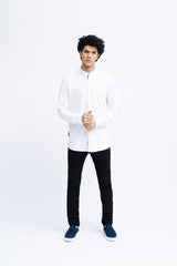 Men Ban Collar Casual Shirt