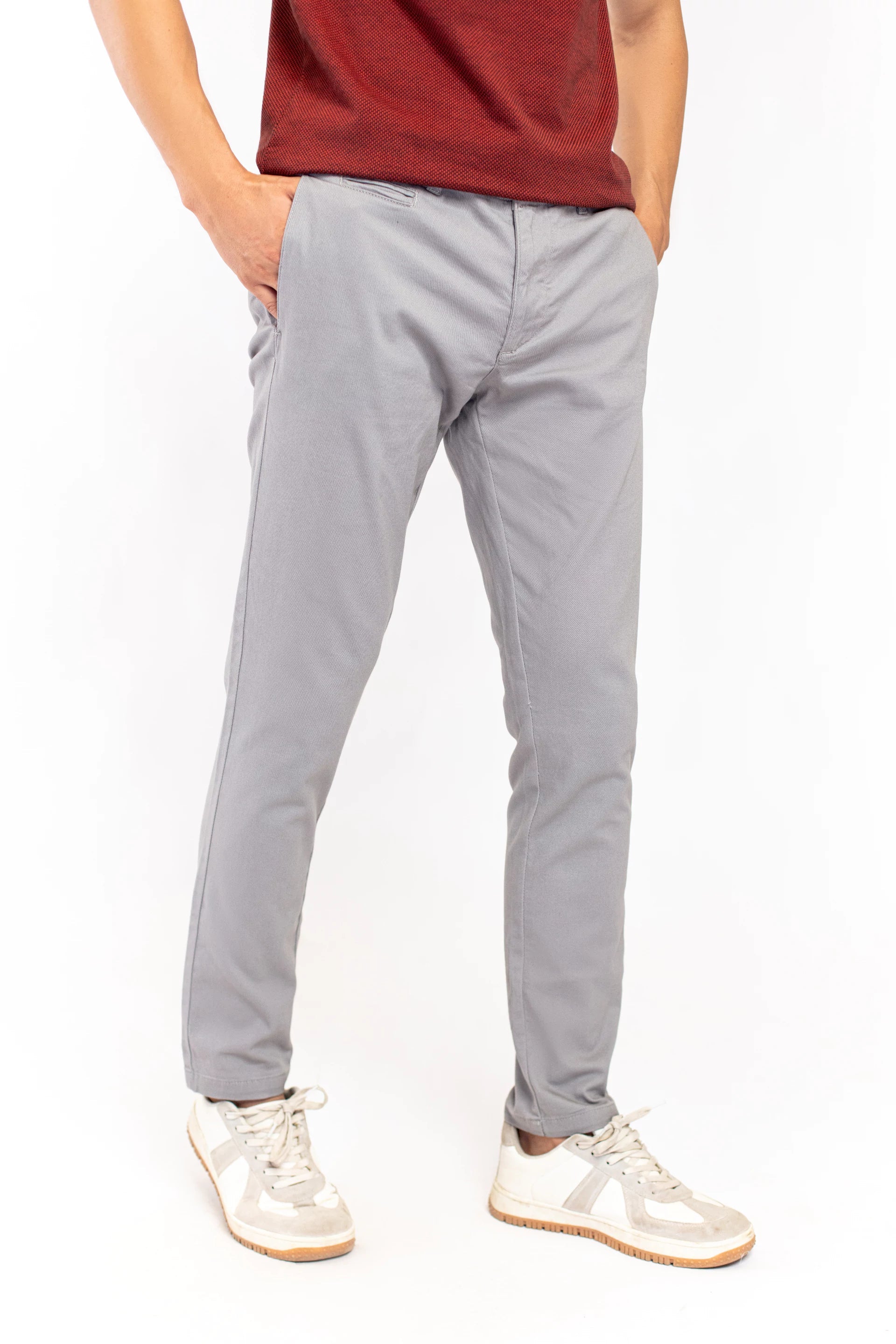 Basic Grey Chinos By Nine Figures From Fahad Mustafa