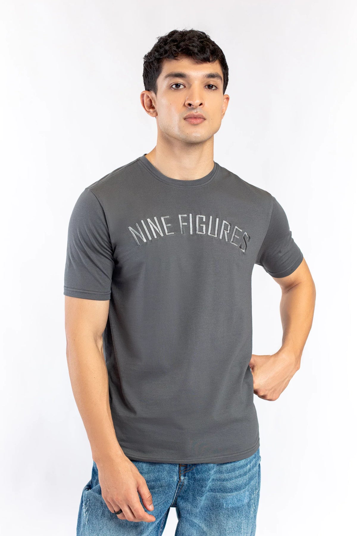 Basic Grey T-Shirts By Nine Figures From Fahad Mustafa