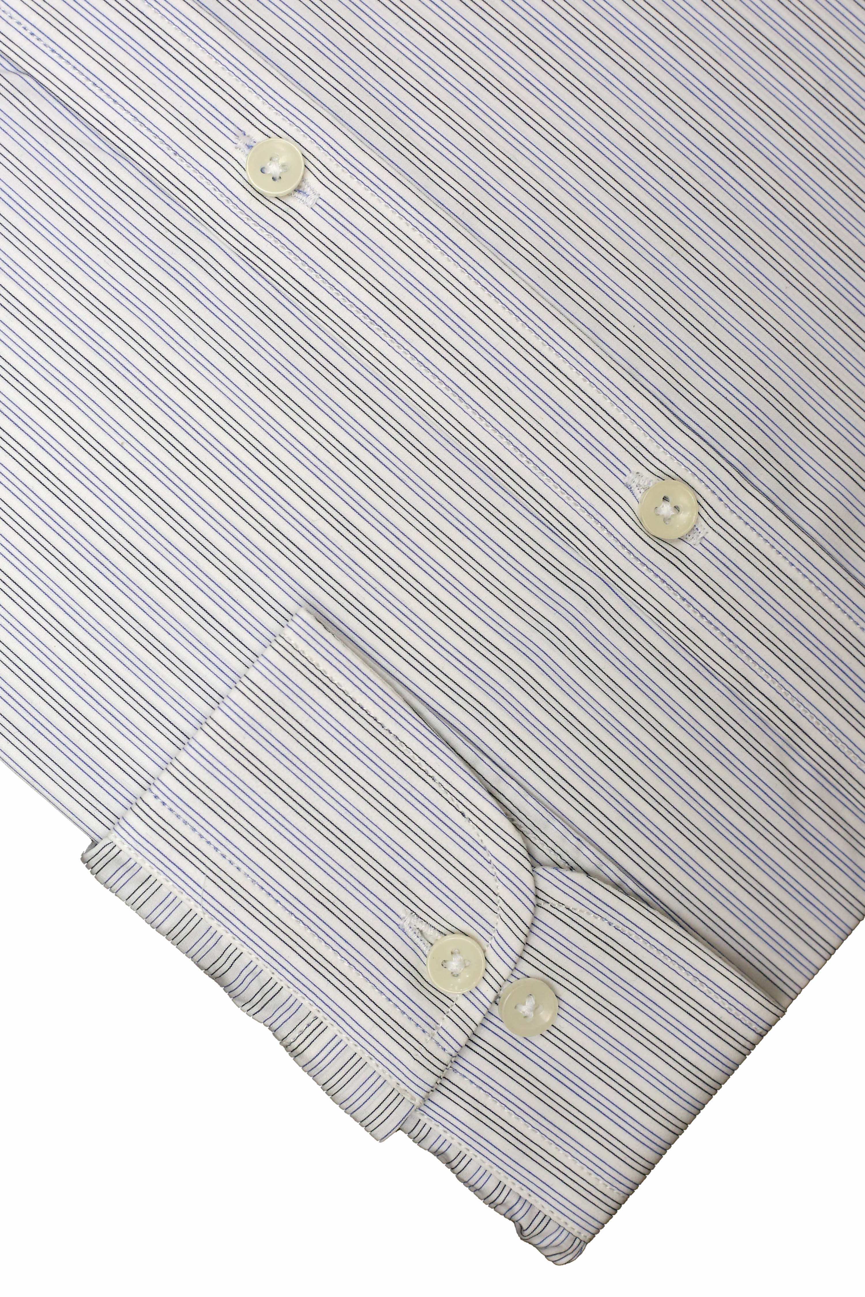 Mens Formal Stripe Shirt Band Collar