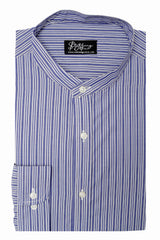 Mens Formal Stripe Shirt Band Collar