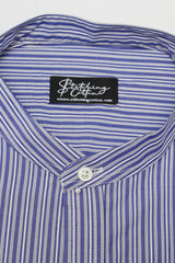 Mens Formal Stripe Shirt Band Collar