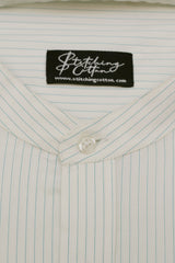 Mens Formal Stripe Shirt Band Collar