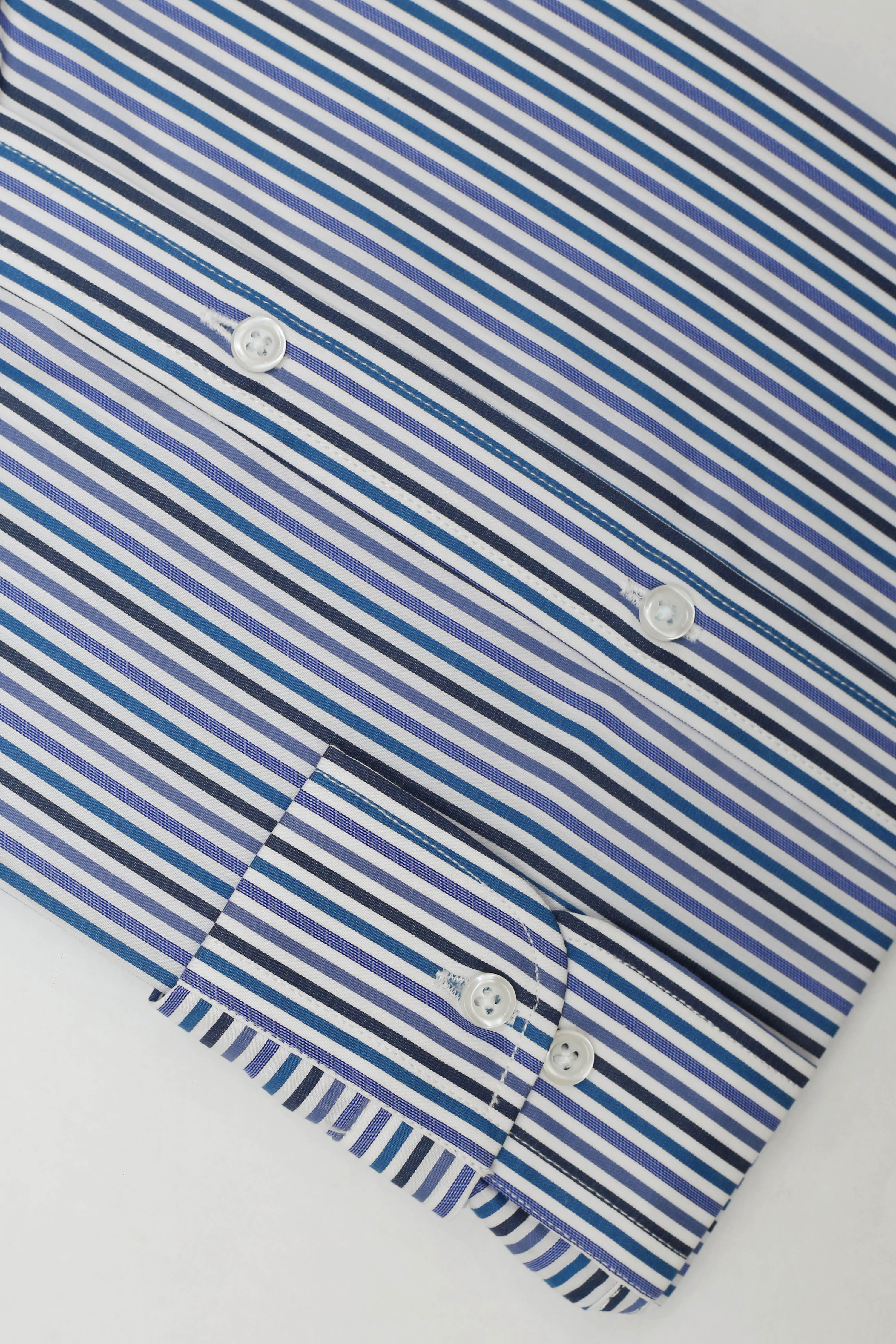 Mens Formal Stripe Shirt Band Collar