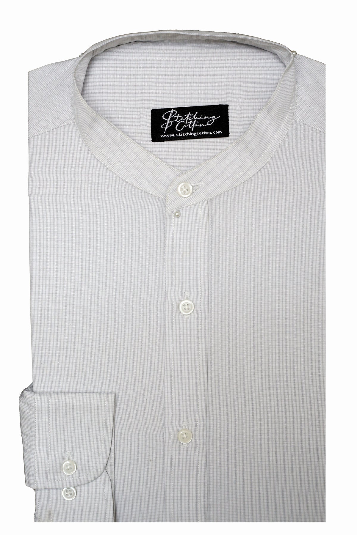 Mens Formal Stripe Shirt Band Collar