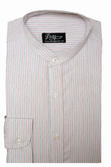 Mens Formal Stripe Shirt Band Collar