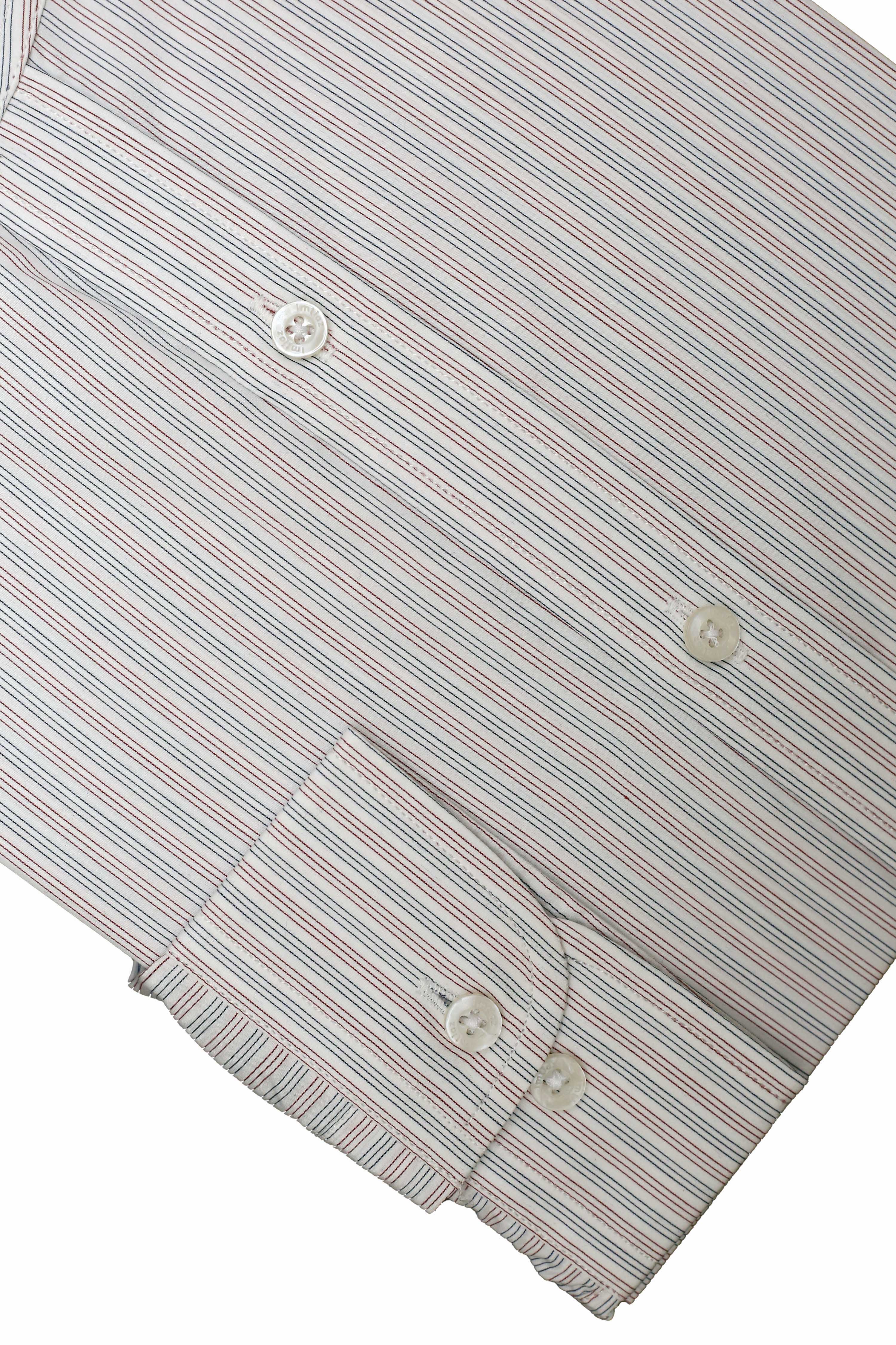 Mens Formal Stripe Shirt Band Collar