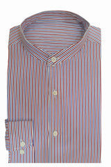 Mens Formal Stripe Shirt Band Collar