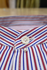 Mens Formal Stripe Shirt Band Collar